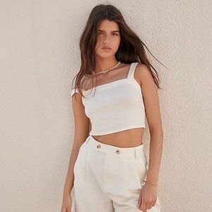 Madewell Linen Crop Top